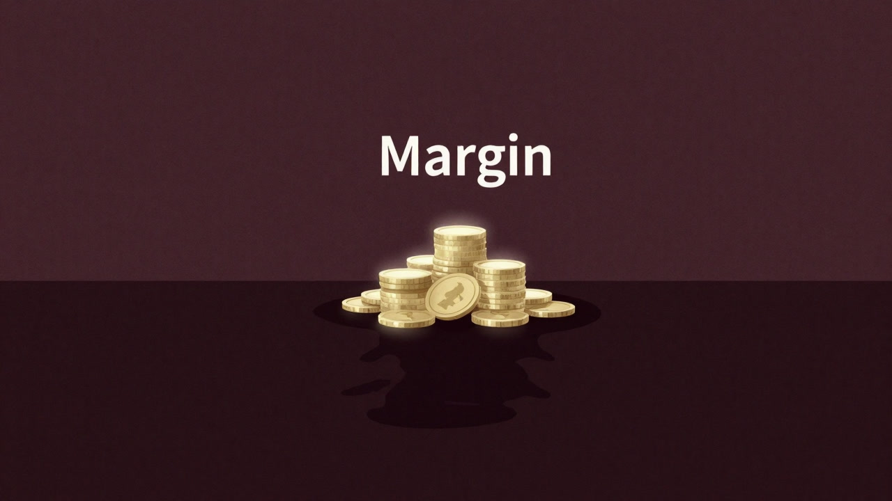 Illustration of glowing margin amount with a dark shadow looming beneath