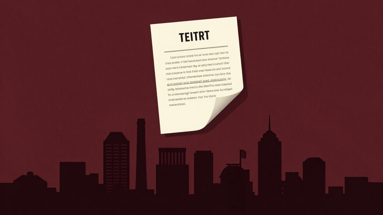 モントリオールの街並みを背景に、重厚な条文がくっきりと浮かび上がるイラスト