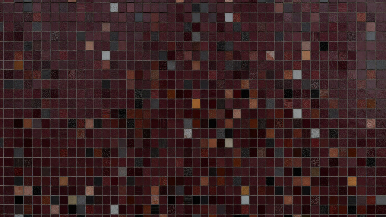 A giant mosaic wall made of colorful fragments blocking the view