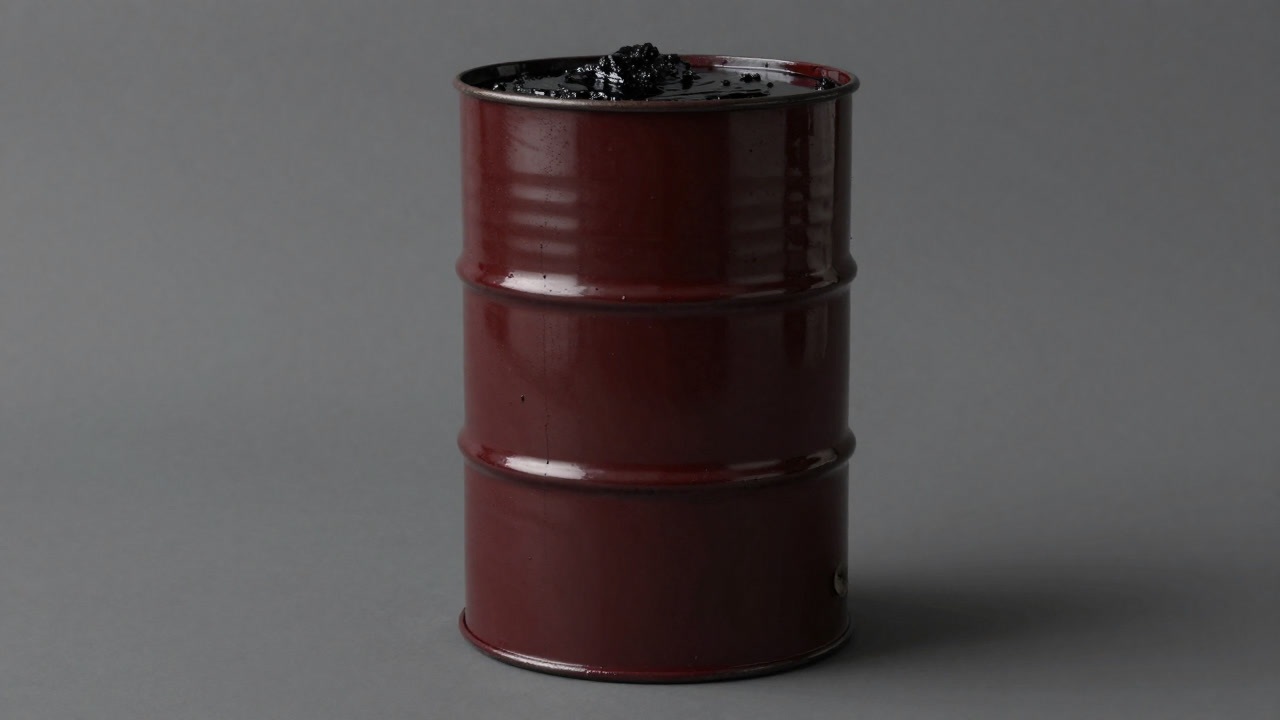 地中から汲み上げられた地球の血とも呼ぶべき黒い液体がドラム缶に満たされている画像
