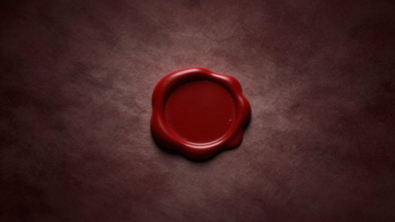 神秘的な古文書に走る赤い朱印が浮かび上がる様子