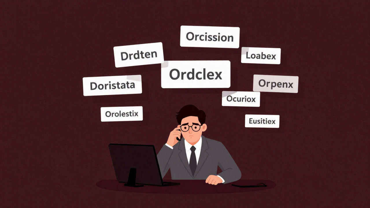 Illustration of a businessman holding his head in front of a chaotic order list.