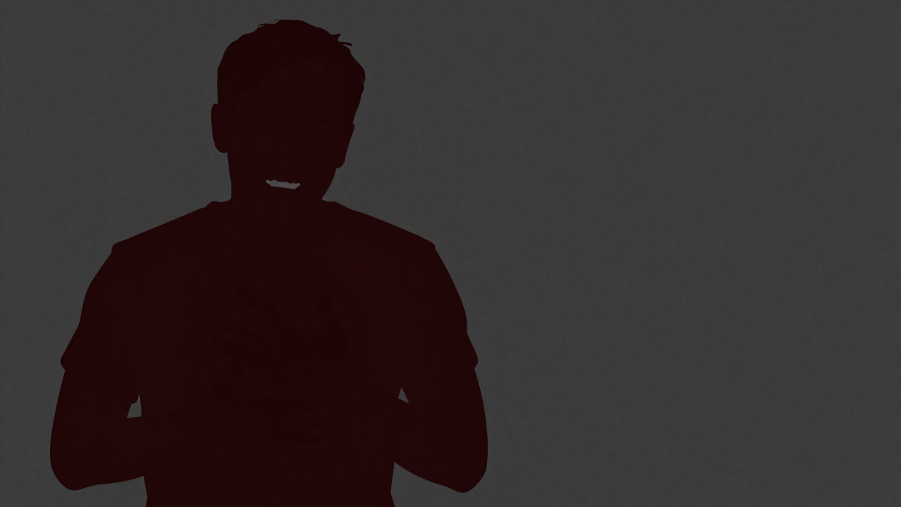 Silhouette of a figure clutching a painful area, wincing in agony