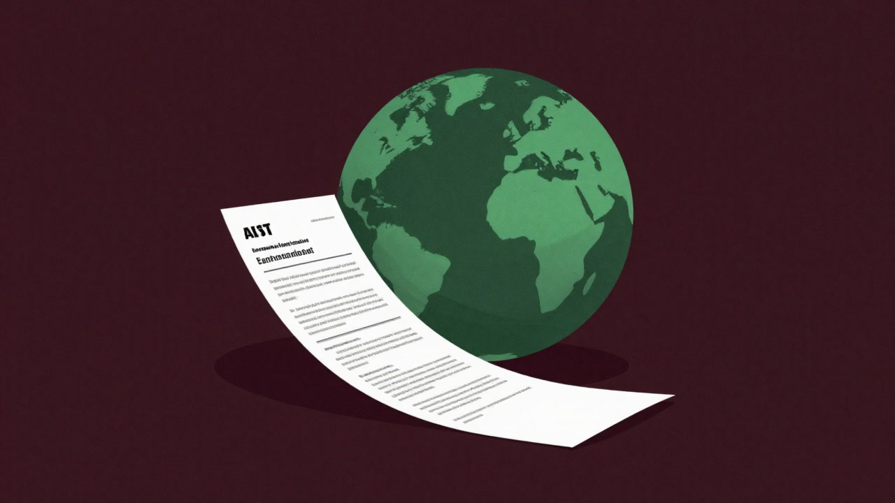 Illustration of a contract looping infinitely with a green Earth in the background