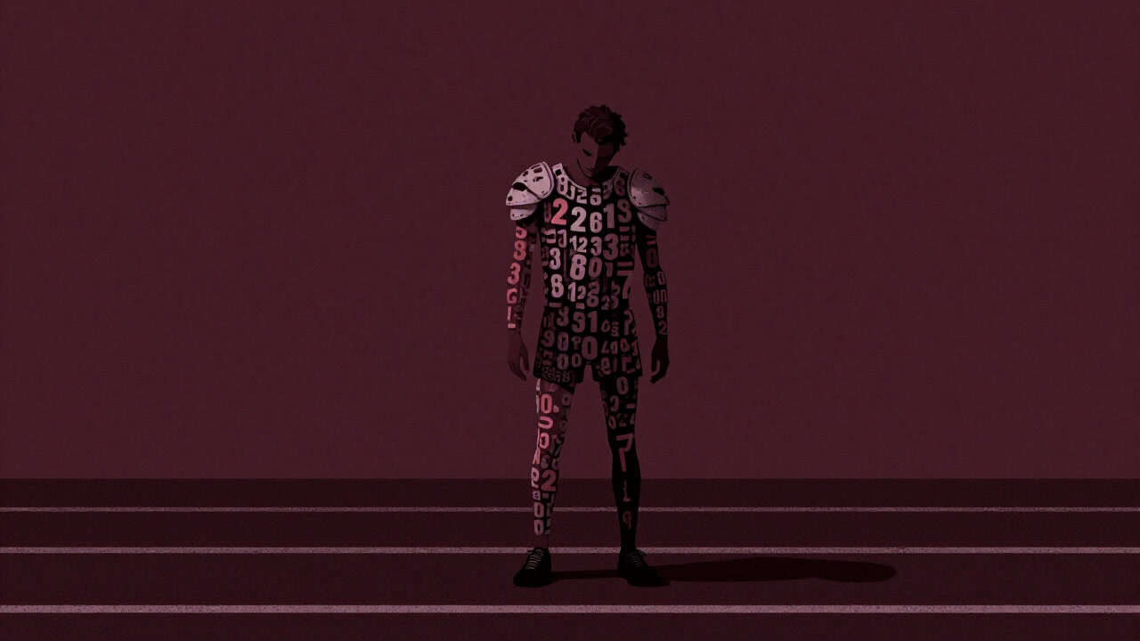 数字の鎧をまといながらも内心ではくたくたに疲れ果てたランナーのシルエット
