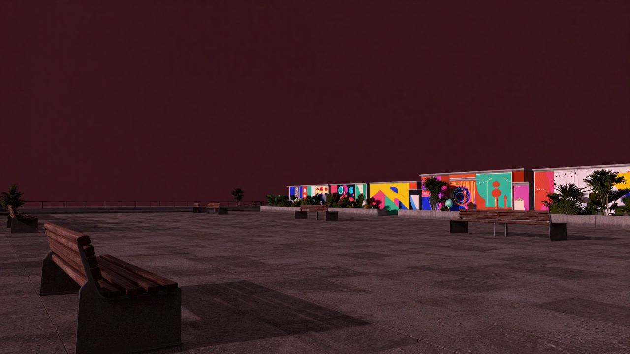 Image of an Instagrammable plaza that nobody visits