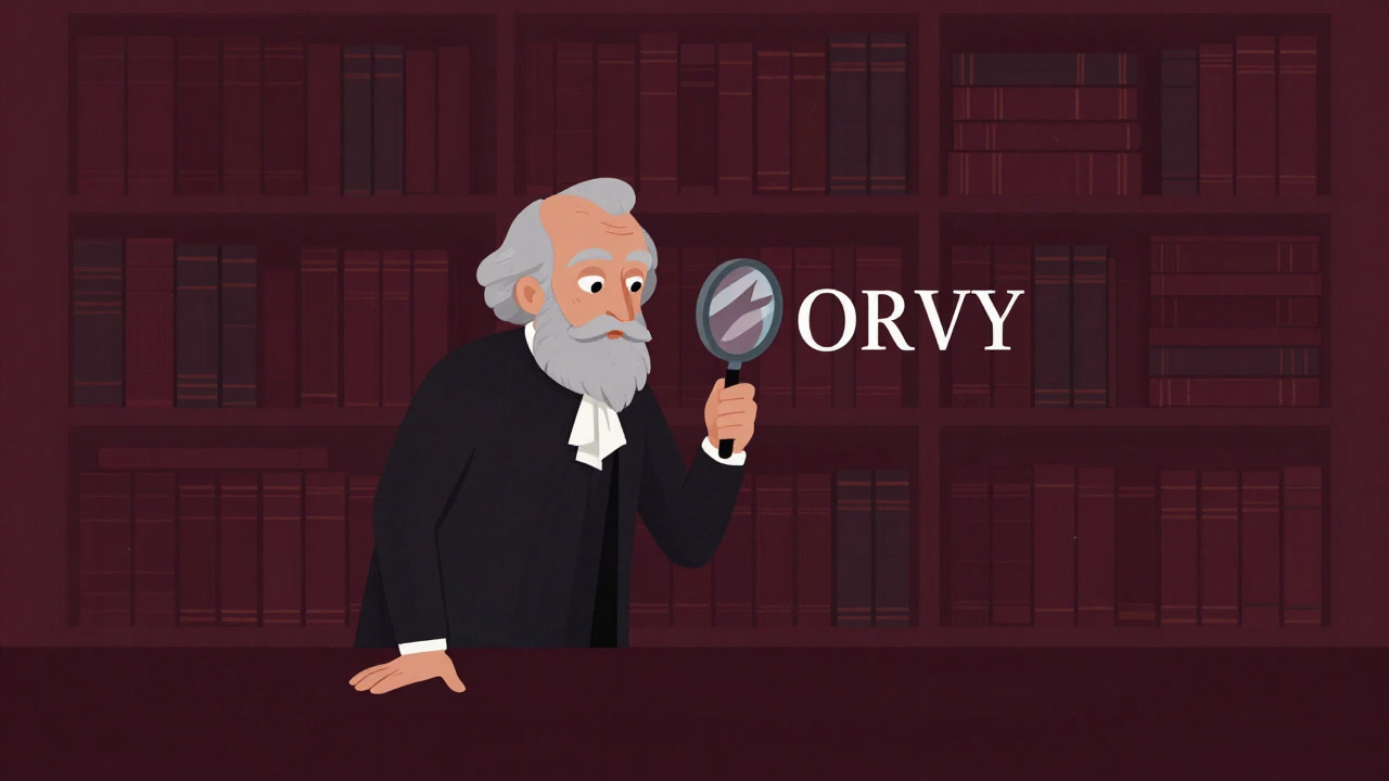 本棚の前で虫眼鏡を手に、他人の言葉を最良の意味に探る哲学者のイラスト