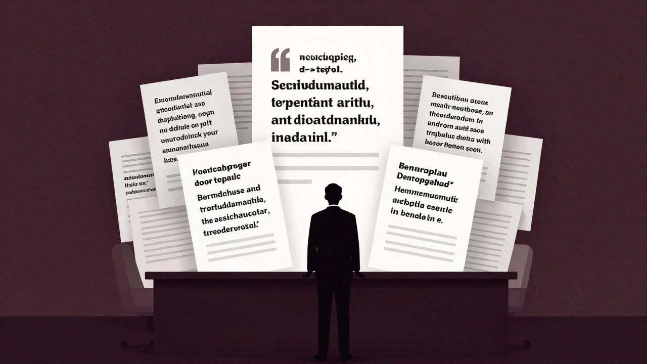 Silhouette of a procurement officer standing stunned before a mountain of quotations piled on a conference table