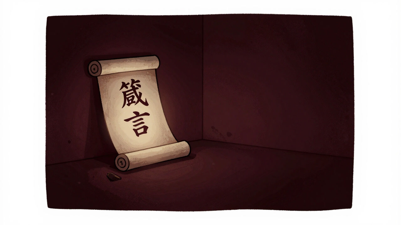 古びた巻物に『箴言』と記され、薄暗い書斎で光を放つ姿