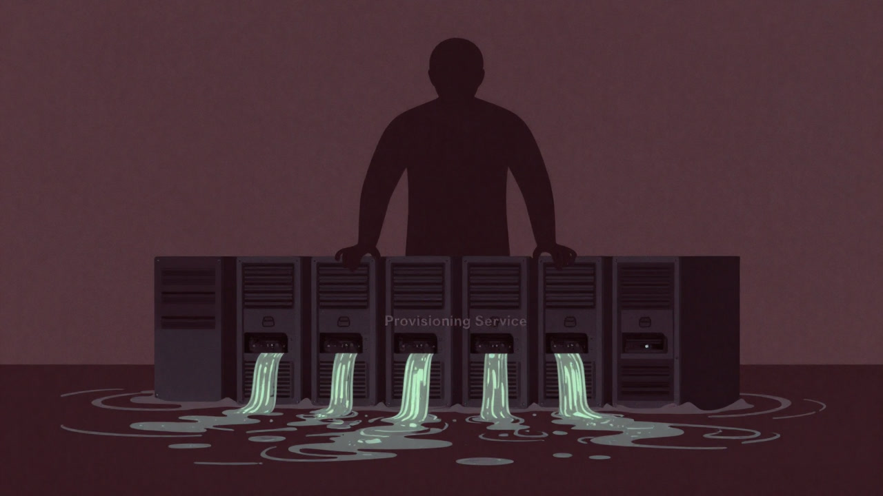 The shadow of the provisioning service looming over devices drowning in a flood of resources.