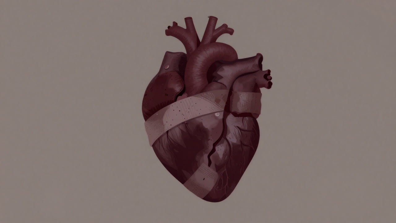 失恋の痛みを包帯でぐるぐる巻きにしたような恋のイメージ