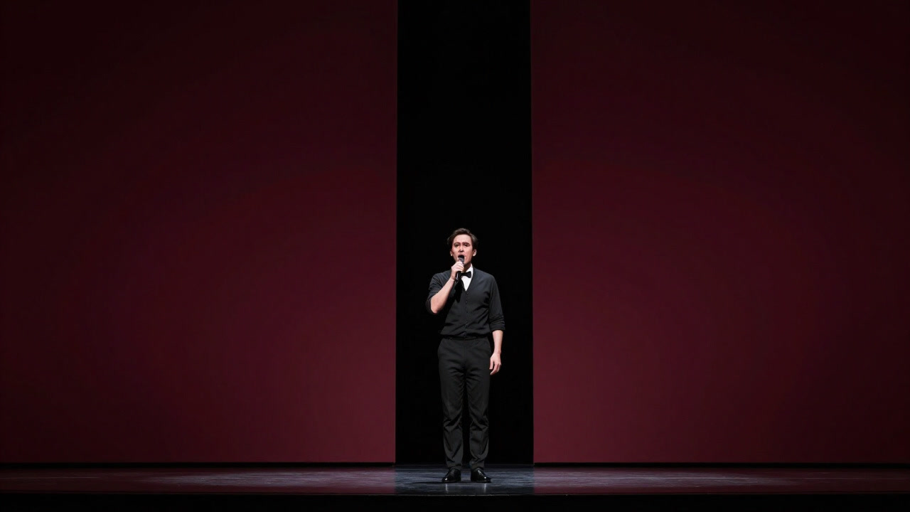 舞台とオーケストラピットの間で、孤独に言葉を紡ぐ声楽家の雄姿