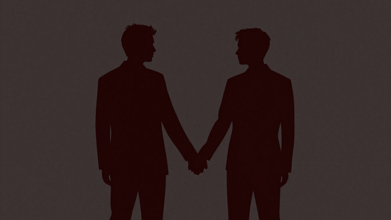 An illustration of two silhouettes holding hands in perspective, representing the closeness and distance of relationships.