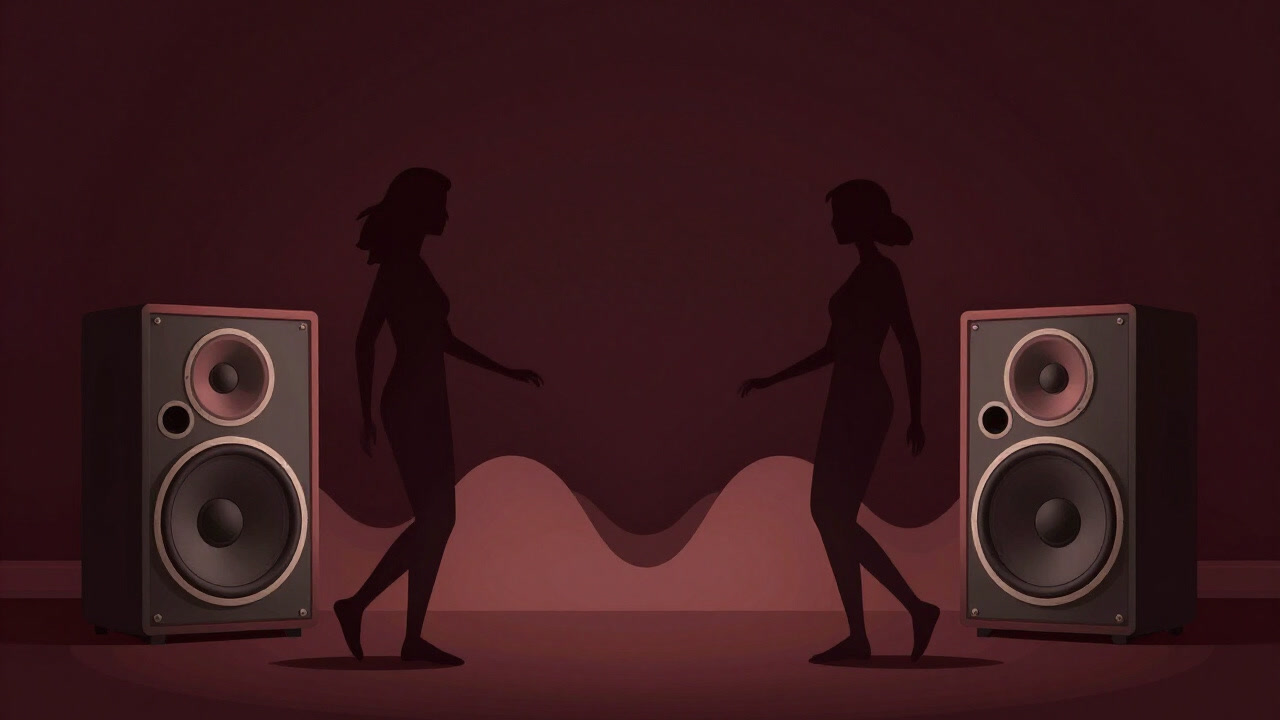 スピーカーから夜の香りを放ち、低音を携えたR&Bの雰囲気が部屋に漂うイメージ