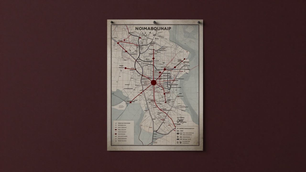 A faded roadmap poster hung on a conference room wall, ignored by everyone