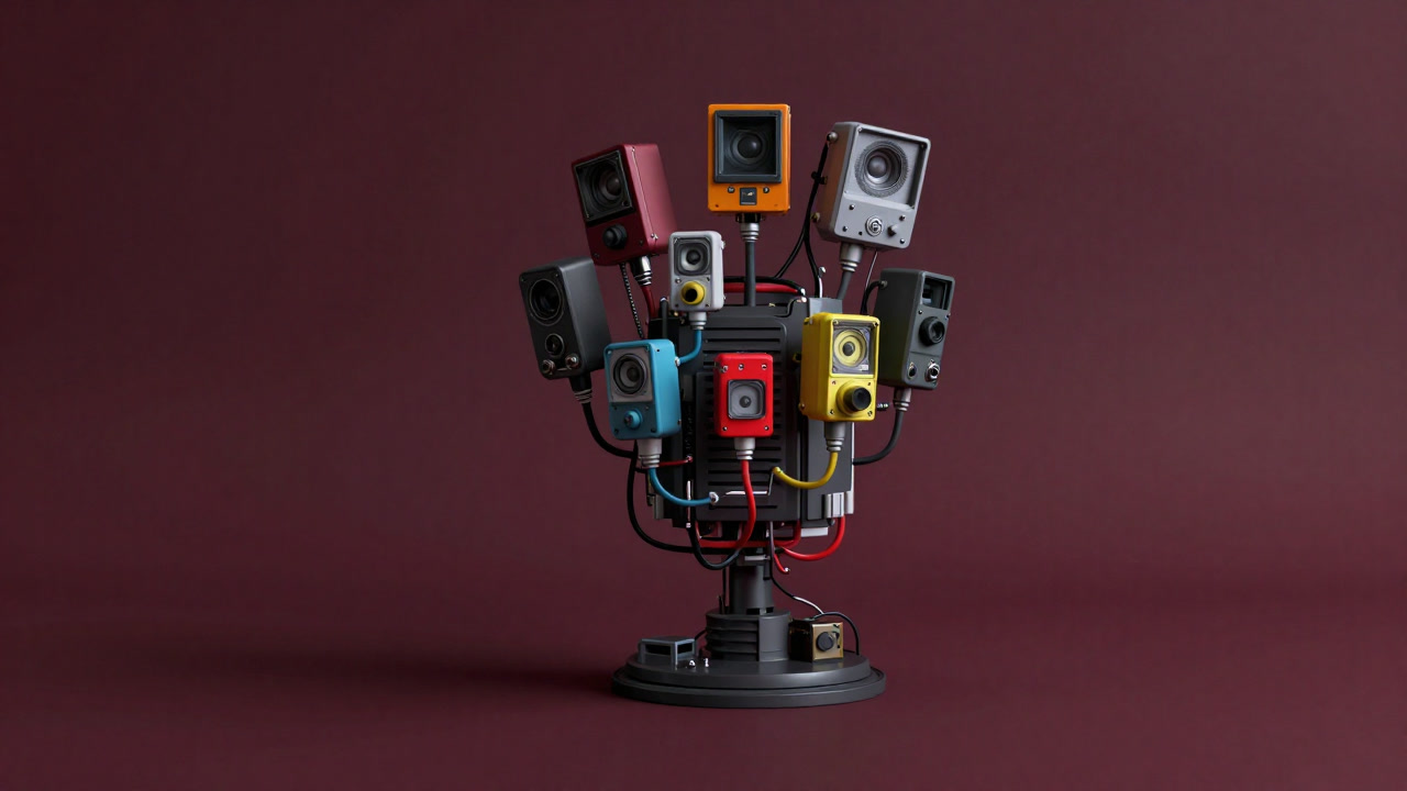 Photo of a chaotic device where colorful sensors are mixed together as if they've reached the limits of control