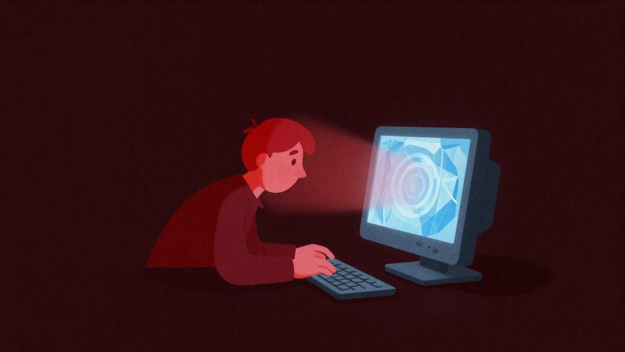 高温から徐々に冷却される様子を擬人化したコンピュータのイラスト