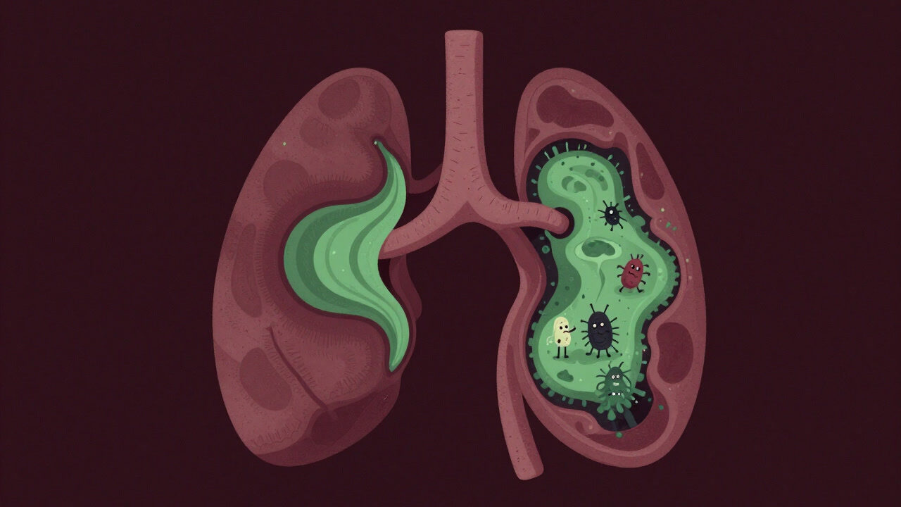 Illustration of sinus cavities rioting with mucus behind a fabric mask.