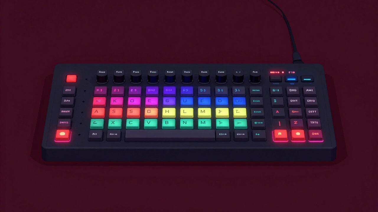 Photo of a colorful soundboard lined with buttons, each assigned a different sound effect