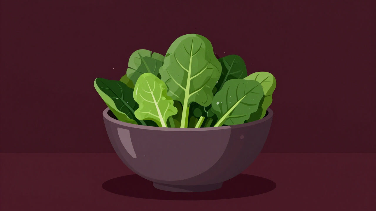 Illustration of a salad bowl burdened with a mountain of spinach, looking overwhelmed.