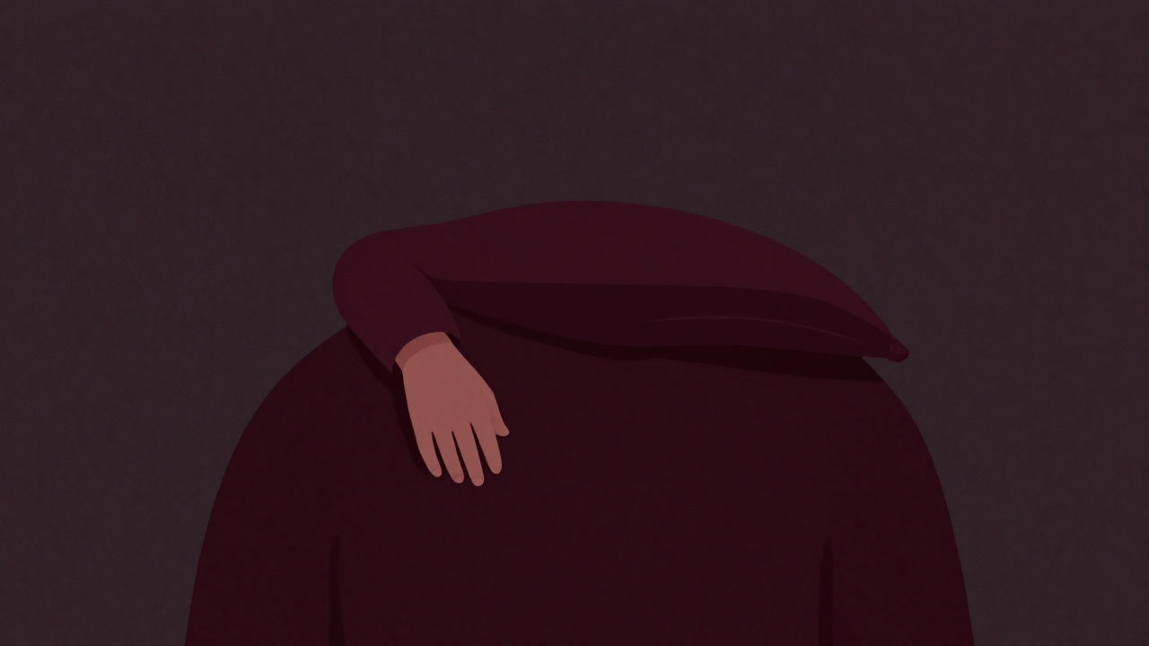 誰かの背中に抱きつき、まるでクッションのように沈み込む人のシルエットの画像