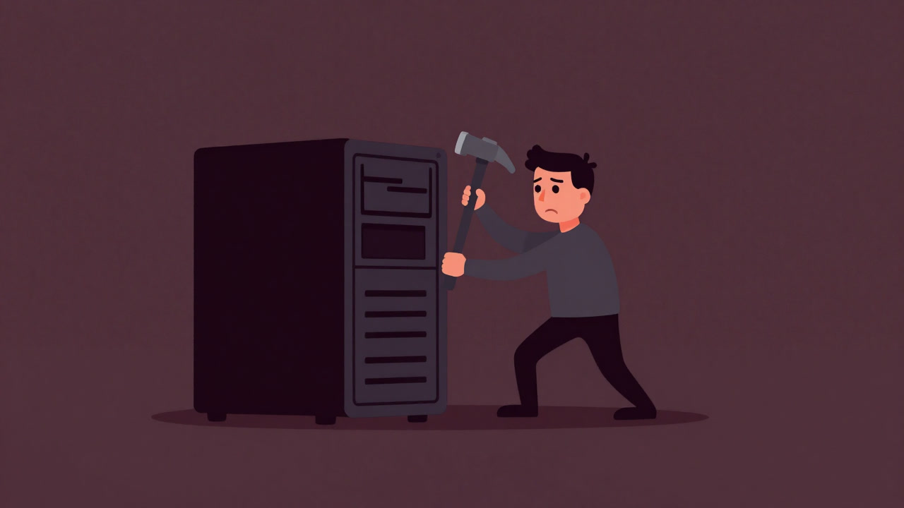 Illustration of various virtual users pounding a system with disgruntled expressions