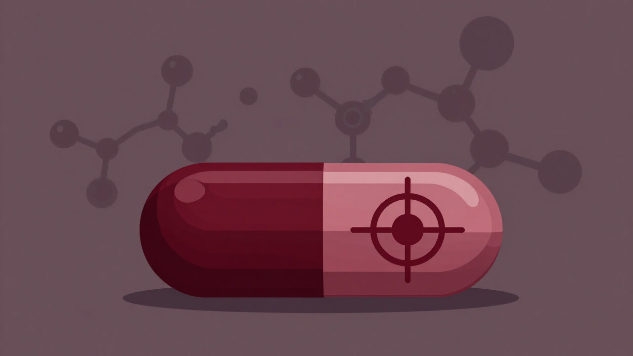 標的マークを背負い狙撃モードで刻印された薬剤カプセルのイラスト