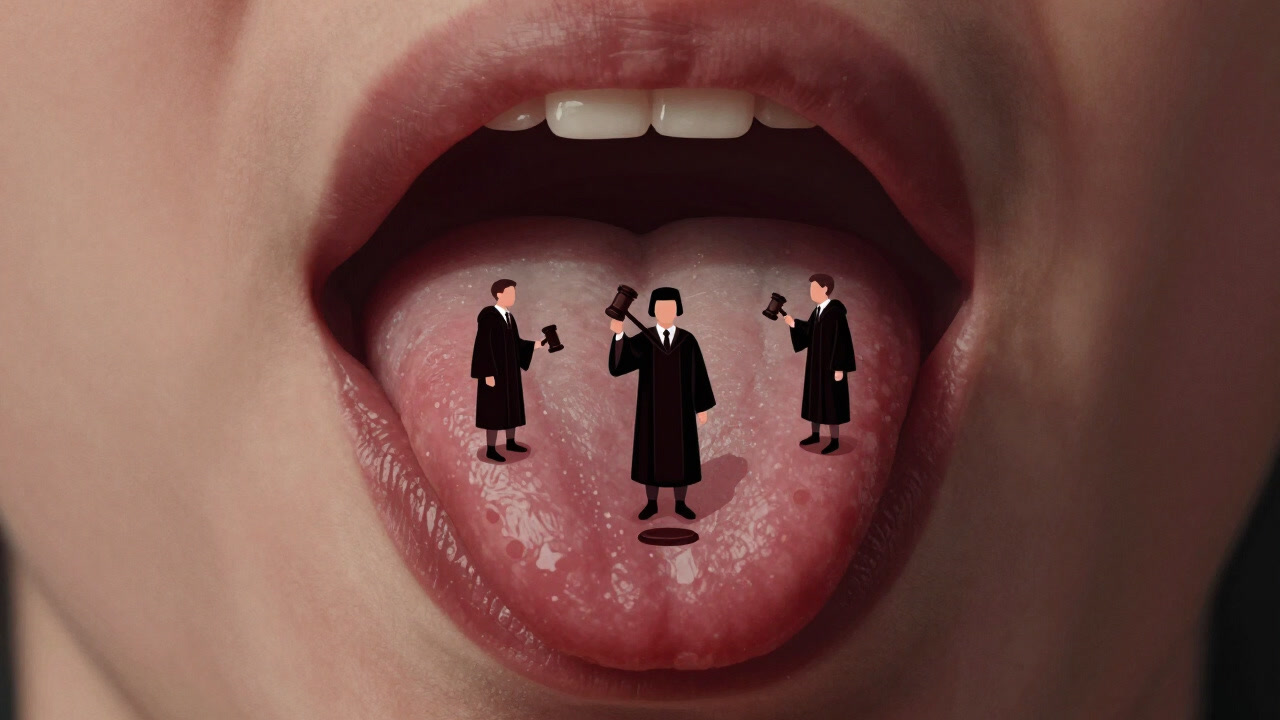 Illustration of small bumps covering the surface of a tongue