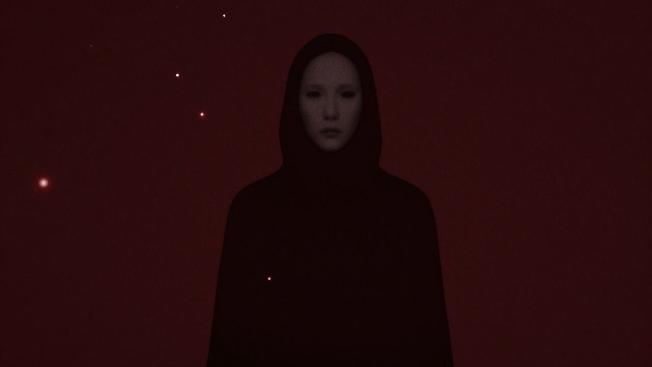 Thumbnail of a theatrical movie trailer featuring a stark contrast of darkness and light, with an expressionless face staring at the viewer.