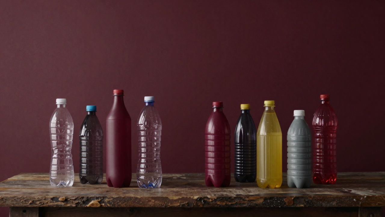 古いペットボトルがカラフルな花瓶に生まれ変わった工作画像