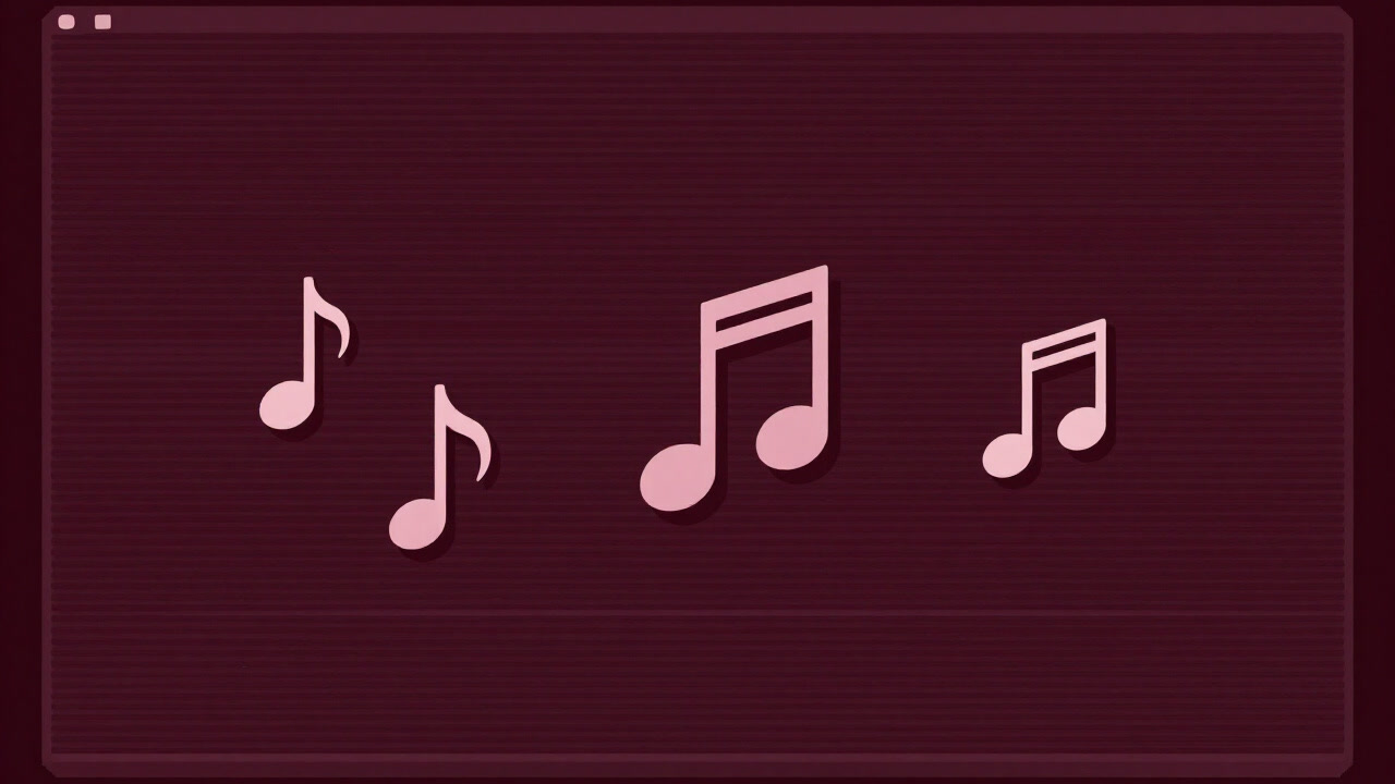 A surreal illustration of various genre icons of BGM floating in the background of a game screen