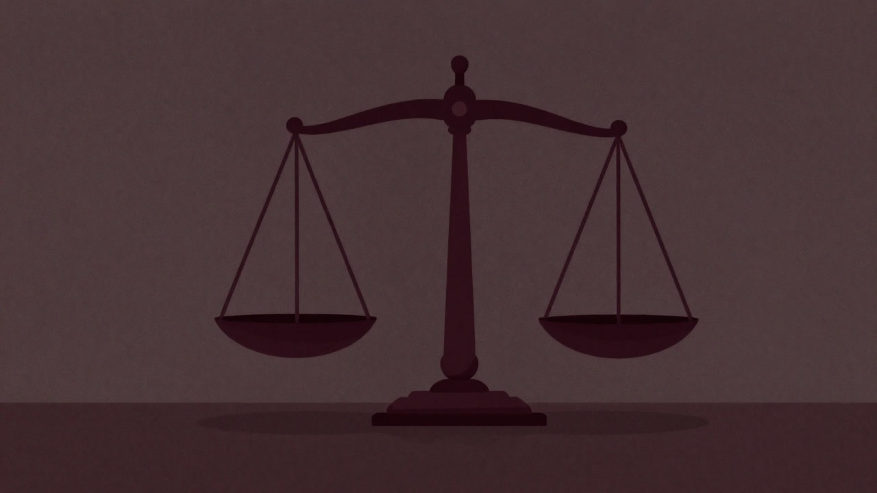 天秤に徳と欲望が載るイラスト